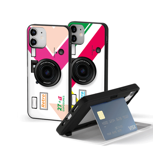 [카드] 레트로카메라 카드도어 수납 그립 스마트톡 하드범퍼폰케이스 ❤아이폰12 미니 프로맥스 11 pro max 갤럭시s21 20 10 9 8 노트 플러스 울트라